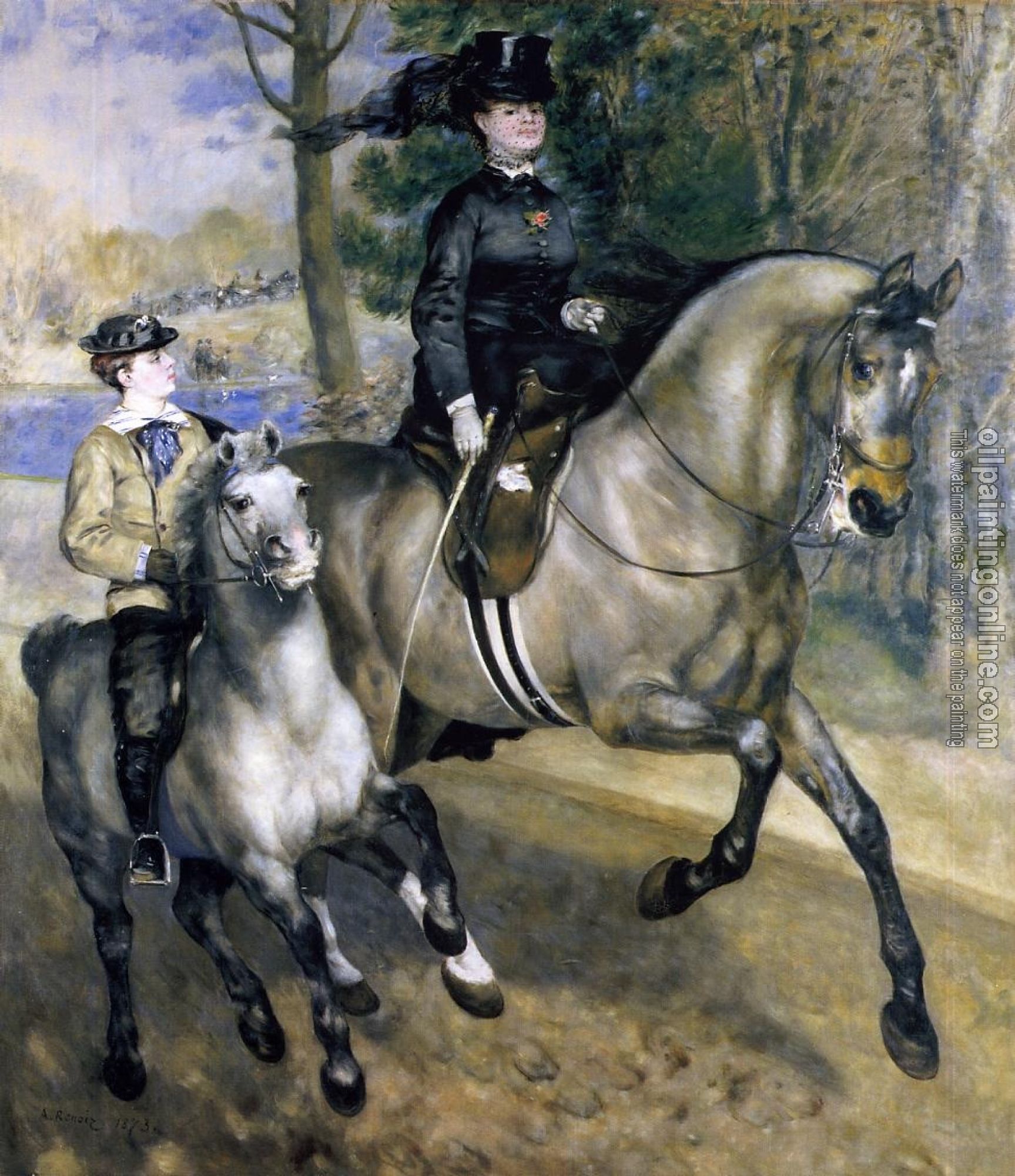 Renoir, Pierre Auguste - Riding in the Bois de Boulogne
